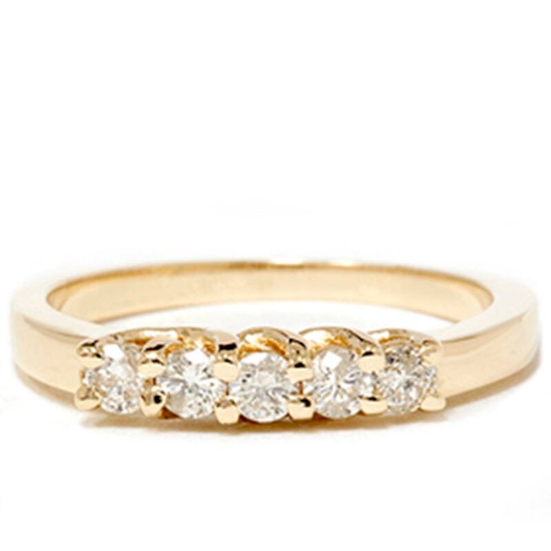 Yellow Gold 1/2ct Diamond Wedding Guard Ring New