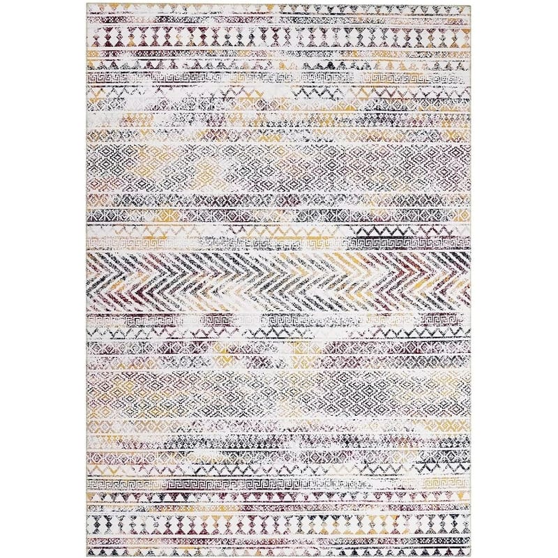 Garvee Moroccan Geometric Machine Washable Area Rug