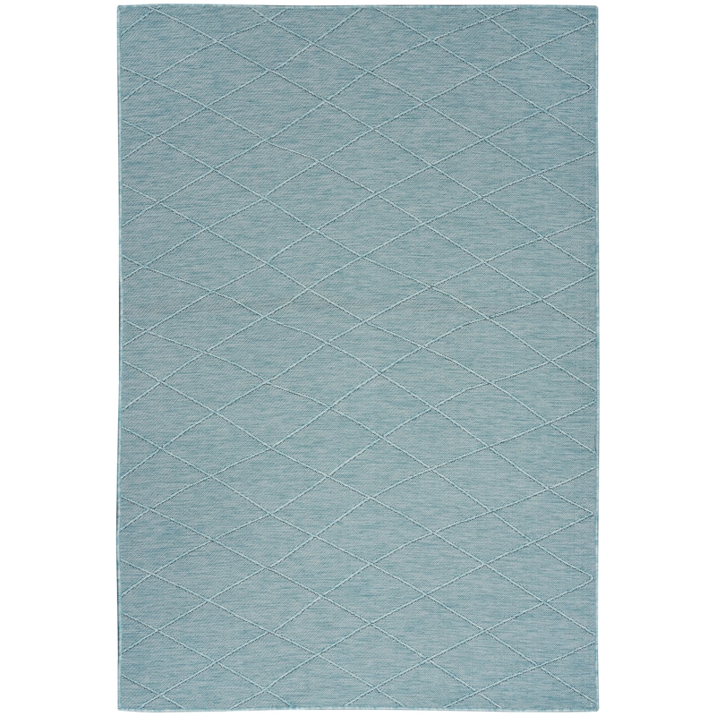 Nourison Practical Solutions Indoor/Outdoor Geometric Area Rug - Aqua/Blue - 4'x6'