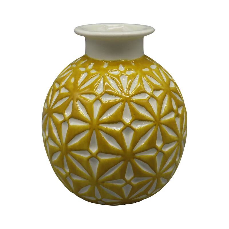 Decorative Daisy Ceramic Vase Contemporary