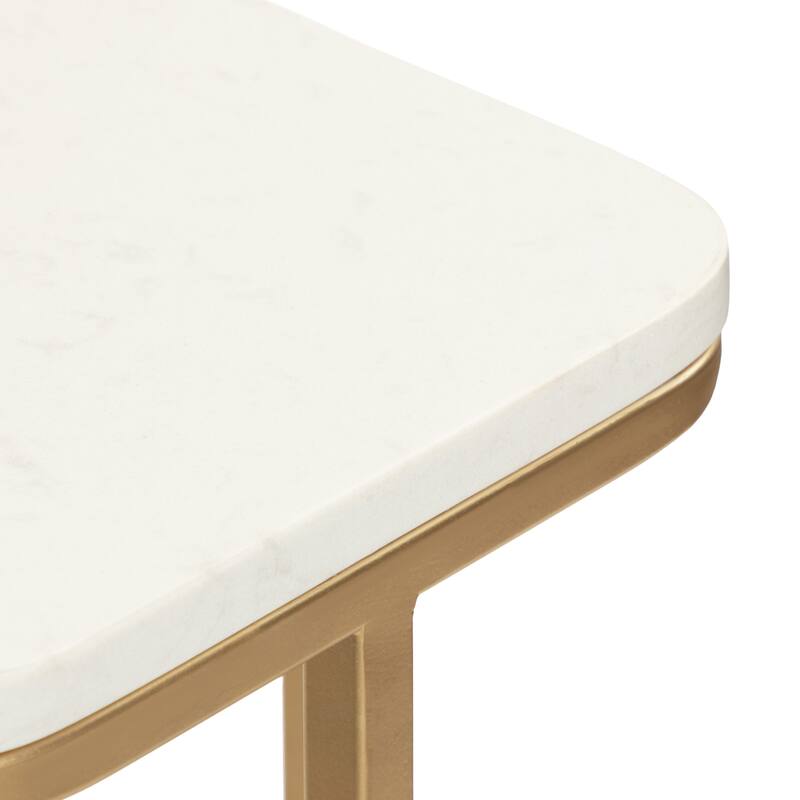 Kate and Laurel Credele Marble and Metal Drink Table