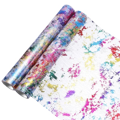 Rainbow Table Runner 11" x 108", Metallic Foil Thin Mesh, 2 Pieces - 11 x 108 Inch