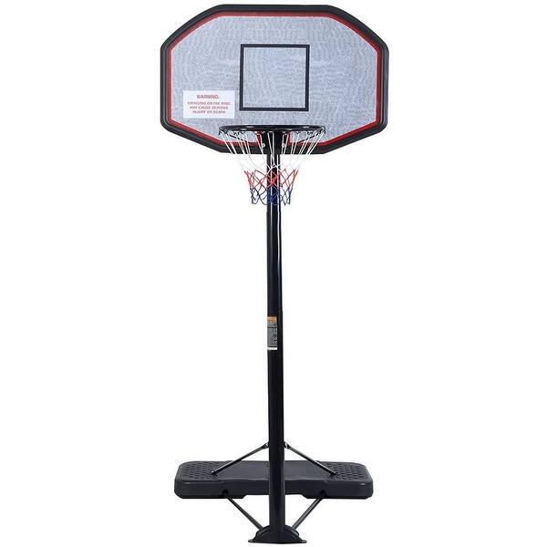slide 2 of 7, 43" Gray Mix Basketball Hoop System Height Adjustable Basketball Hoop with Wheels Black
