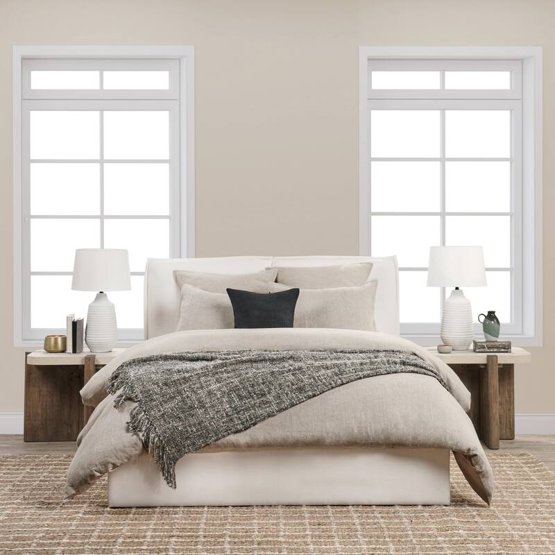 Villa by Classic Home Talia 3-Piece Linen Blend Fabric Duvet Set
