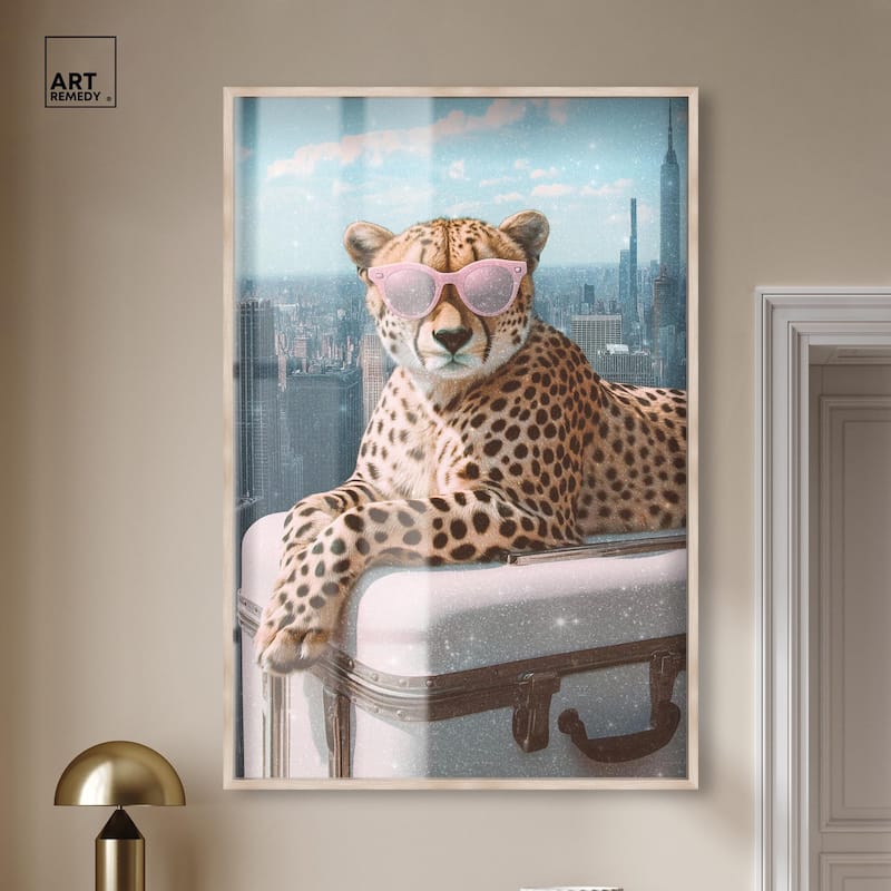 Cheetah Luggage NYC Shadowbox by Art Remedy