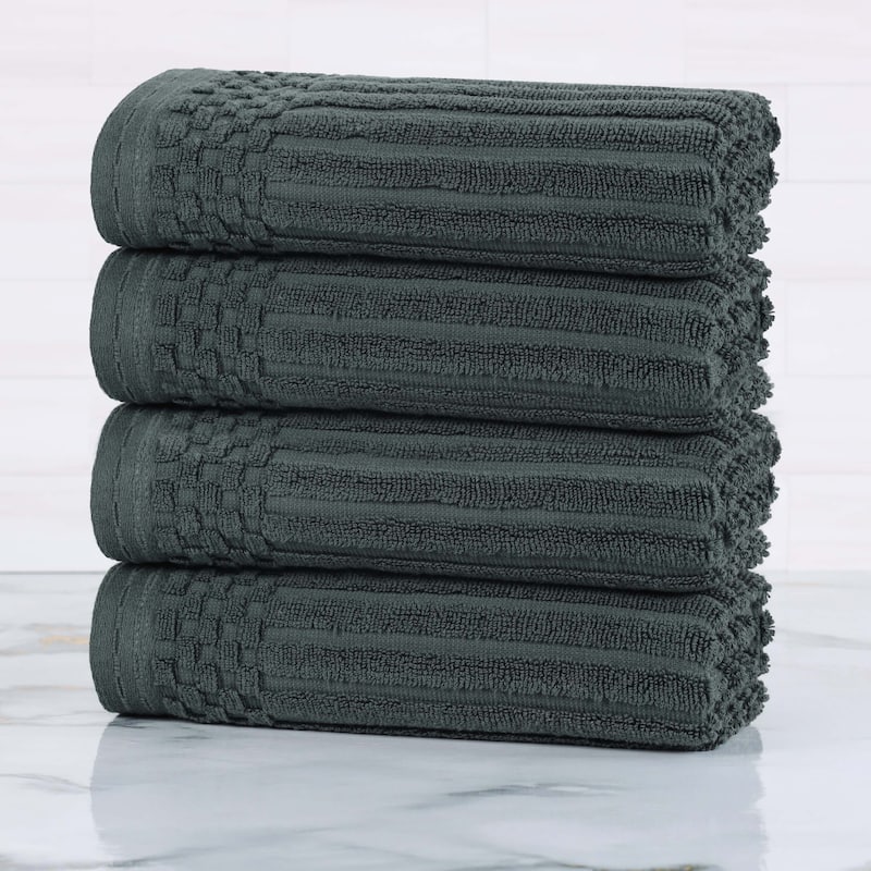 Superior Soho Ribbed Cotton Hand Towel Set of 4