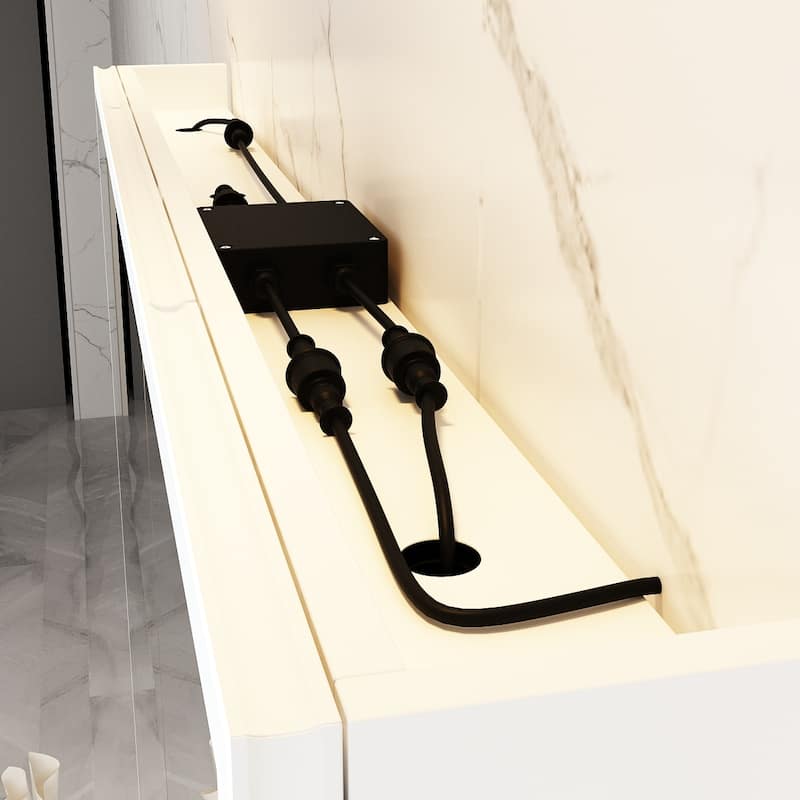Sleek Anti-Fog Bathroom Medicine Cabinet with Dimmable LED Lights - 45.9"