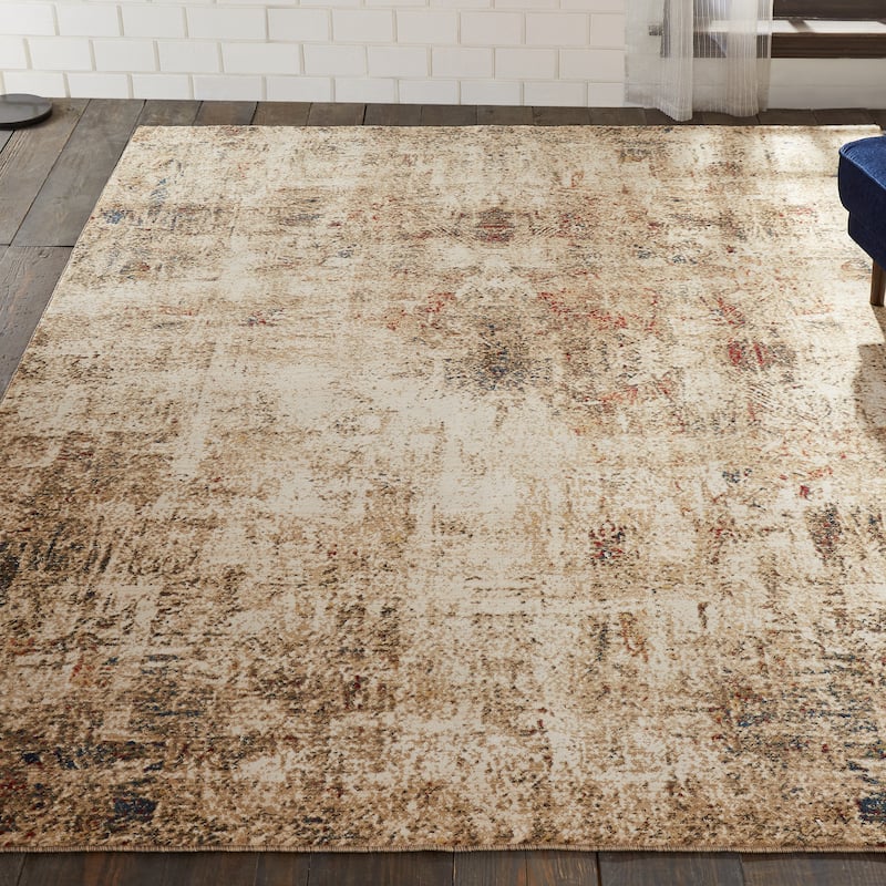 Porch & Den Delta Distressed Sand Tones Abstract Area Rug