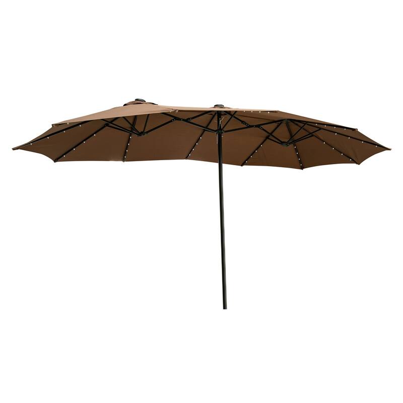 Ainfox 15-foot Double-sided Solar LED Lighted Patio Umbrella