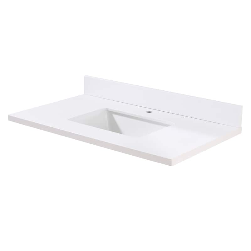 Altair Caorle Bathroom Vanity Countertop in Snow White Finish Without Cabinet