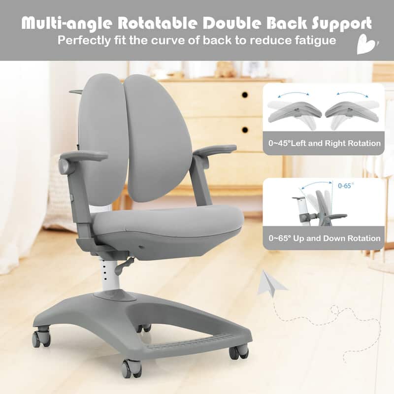 Gymax Kids Desk Study Chair Adjustable Height Depth w/ Sit-Brake - See Details