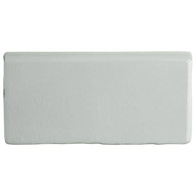 Merola Tile Antic Craquelle Bullnose Gris Soho 3" x 6" Ceramic Wall Trim - (1 Tile)