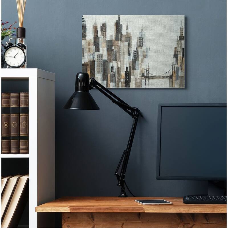 Stupell Cityscape Abstract Squares Neutral Painting Canvas Wall Art - 24 x 30