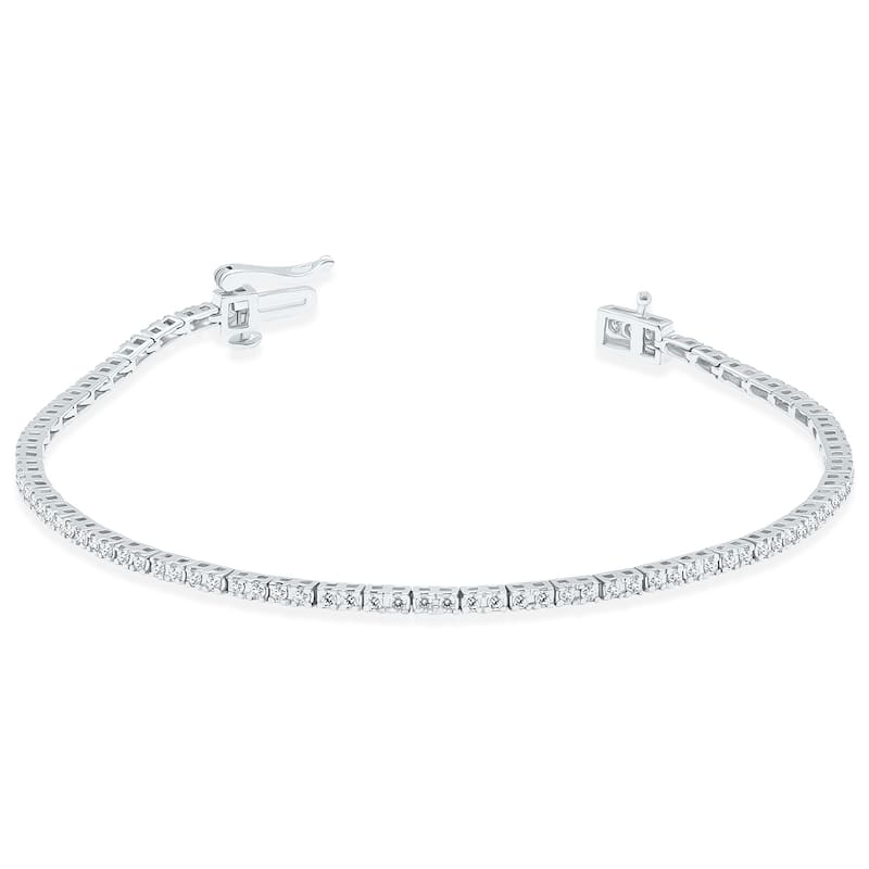 Marquee 1 Carat TW Diamond Tennis Bracelet in 14K White Gold