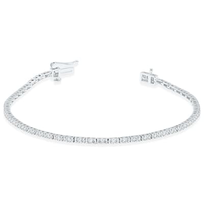 Marquee 1 Carat TW Diamond Tennis Bracelet in 14K White Gold