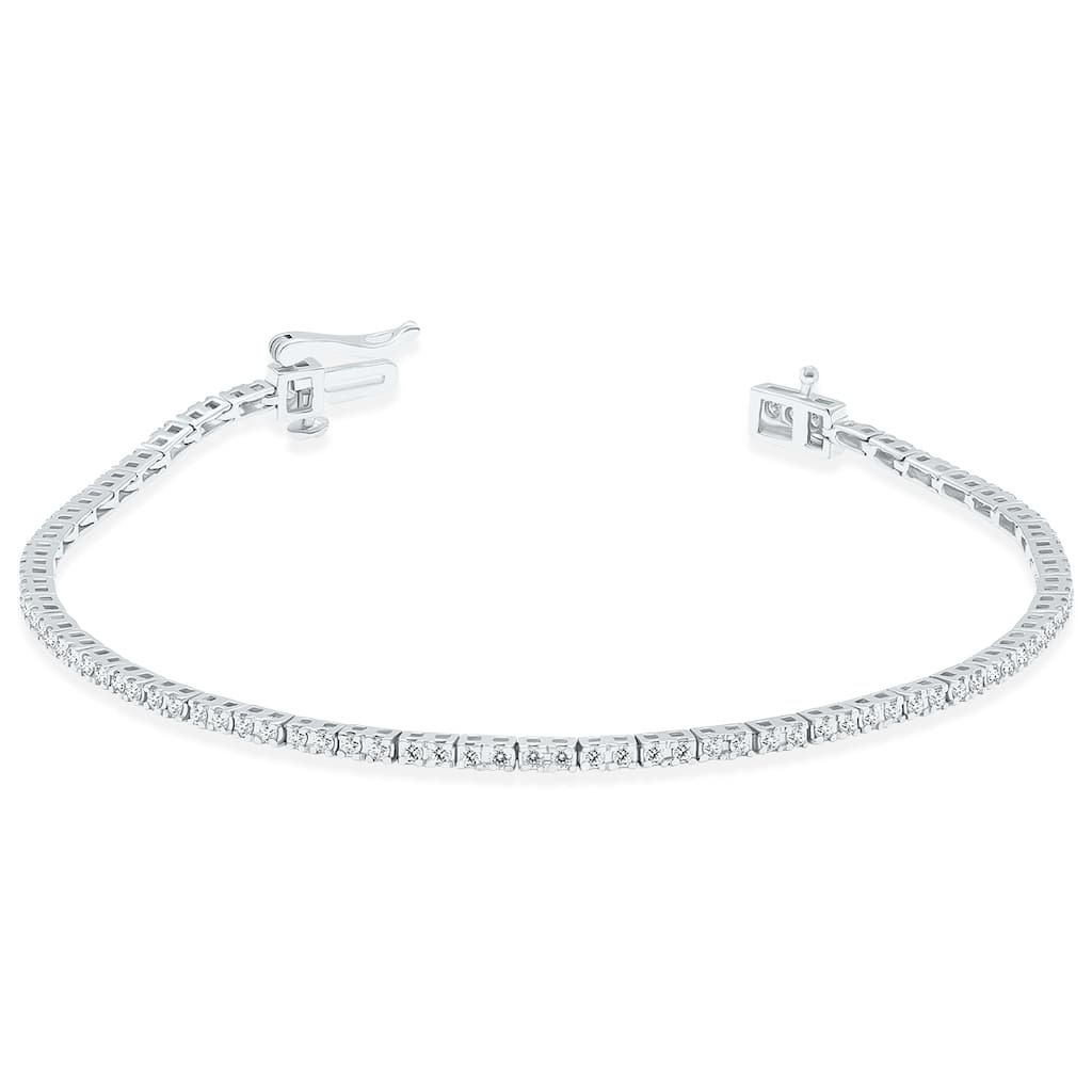 Marquee 1 Carat TW Diamond Tennis Bracelet in 14K White Gold