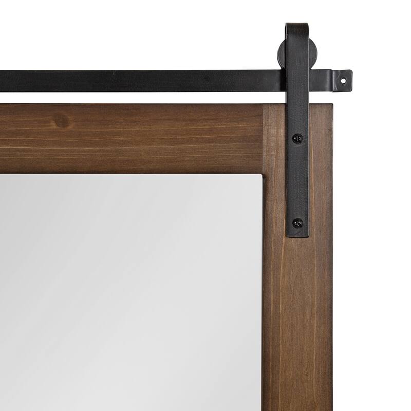 Kate and Laurel Cates Rustic Rectangular Wall Mirror - 20x27 - Walnut Brown