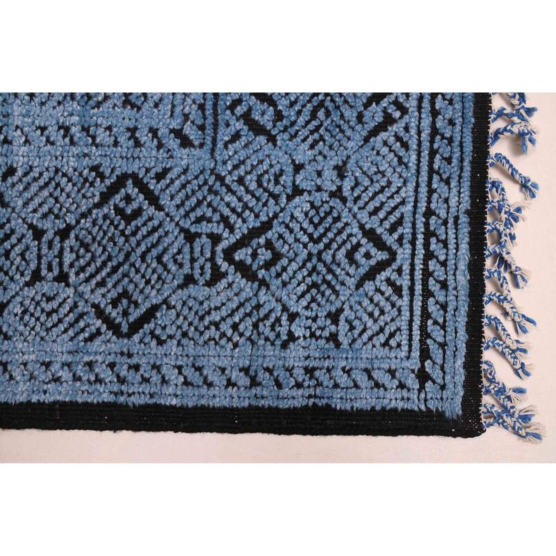ECARPETGALLERY Hand-knotted Vibrance Blue Wool Rug - 8'0 x 10'0