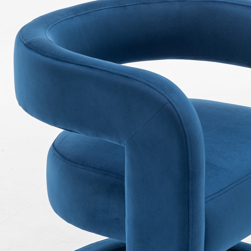 SEYNAR Modern Velvet E-Shaped Open Back Dining chair Set of 4