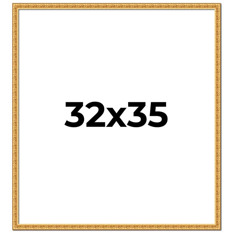 32x35 Frame Gold Real Wood Picture Frame Width 1 inches | Interior