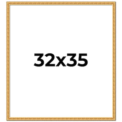 32x35 Frame Gold Real Wood Picture Frame Width 1 inches | Interior