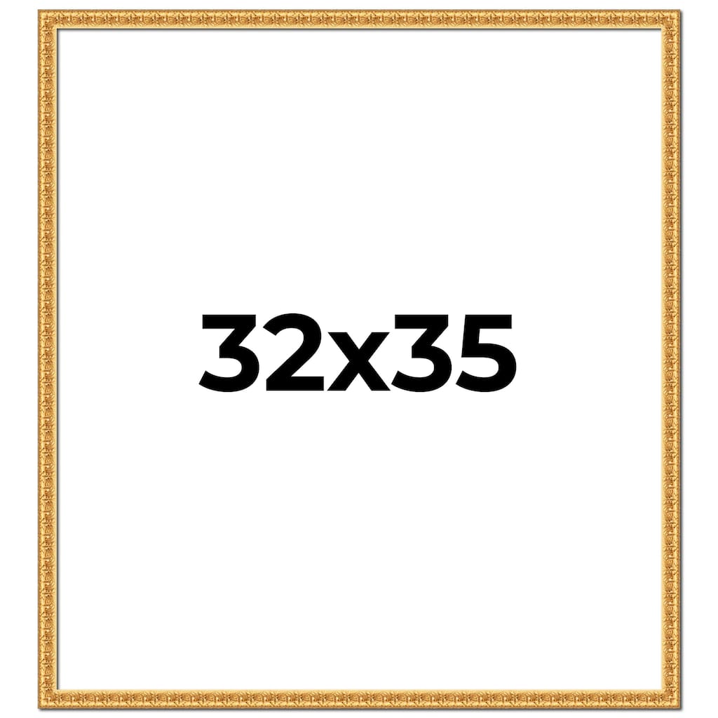 32x35 Frame Gold Real Wood Picture Frame Width 1 inches | Interior