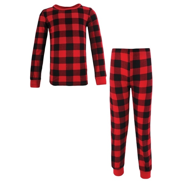slide 1 of 1, Hudson Baby Thermal Long Underwear 2pc Set, Buffalo Plaid 6 - Buffalo Plaid