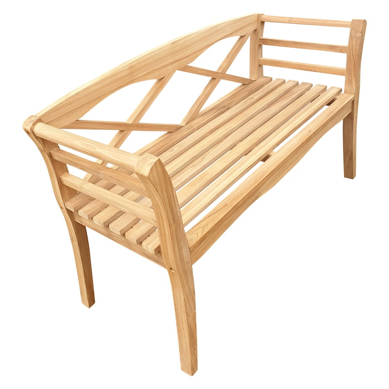 Seven Seas Teak Montana Teak Wood Outdoor Patio Bench, 4 Foot
