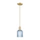preview thumbnail 58 of 82, Innovations Lighting Downtown Urban - Bridal Veil - 1 Light 5" Cord Hung Mini Pendant Blue/Champagne Bronze