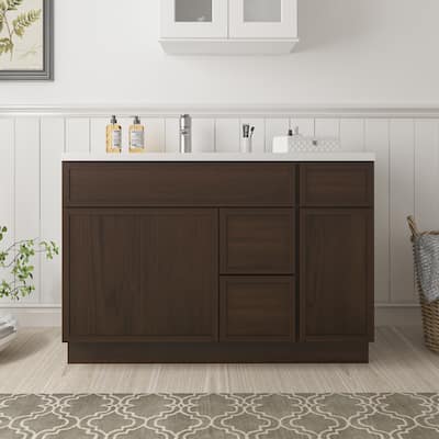 Vanity Art 48" Birch Freestanding Bathroom Vanity Cabinet without Top