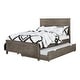 preview thumbnail 8 of 12, Furniture of America Lanister 2-Piece Wood Wire-Brushed Warm Grey Kids Panel Bed and Nightstand Set with Trundle