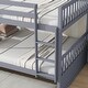 preview thumbnail 4 of 10, Grey Full over Full Wood Bunk Bed with Guardrails and Ladder and Twin Size Trundle