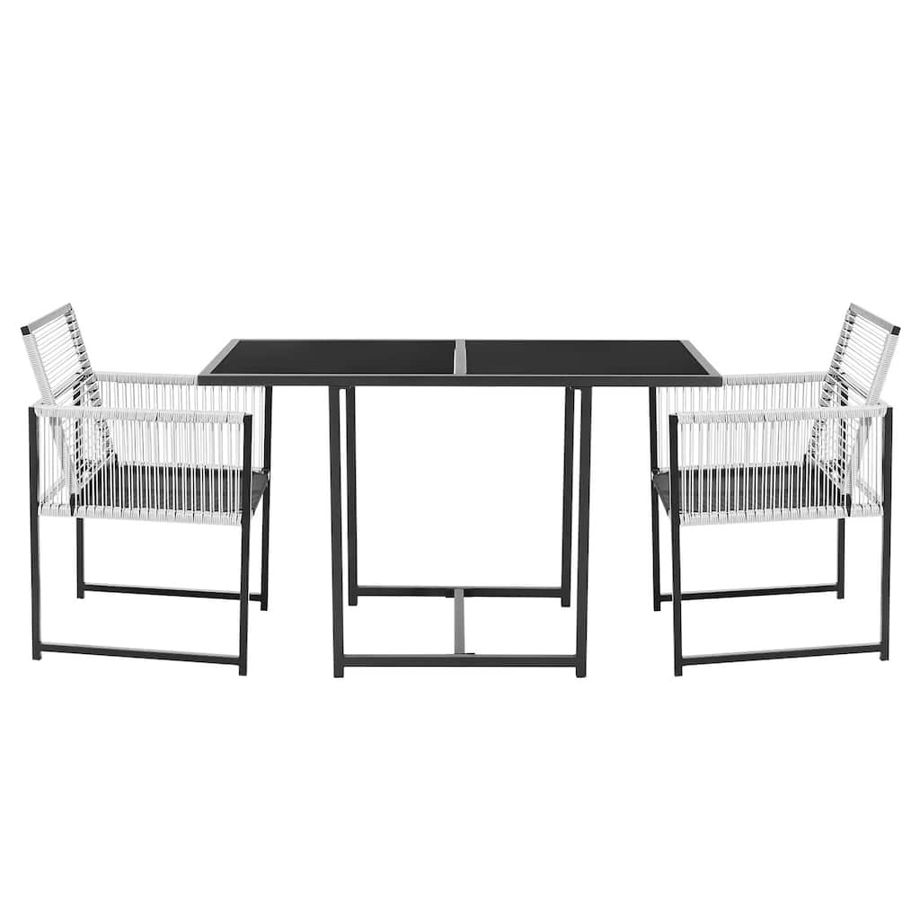 3-Piece PE Rattan Patio Conversation Set