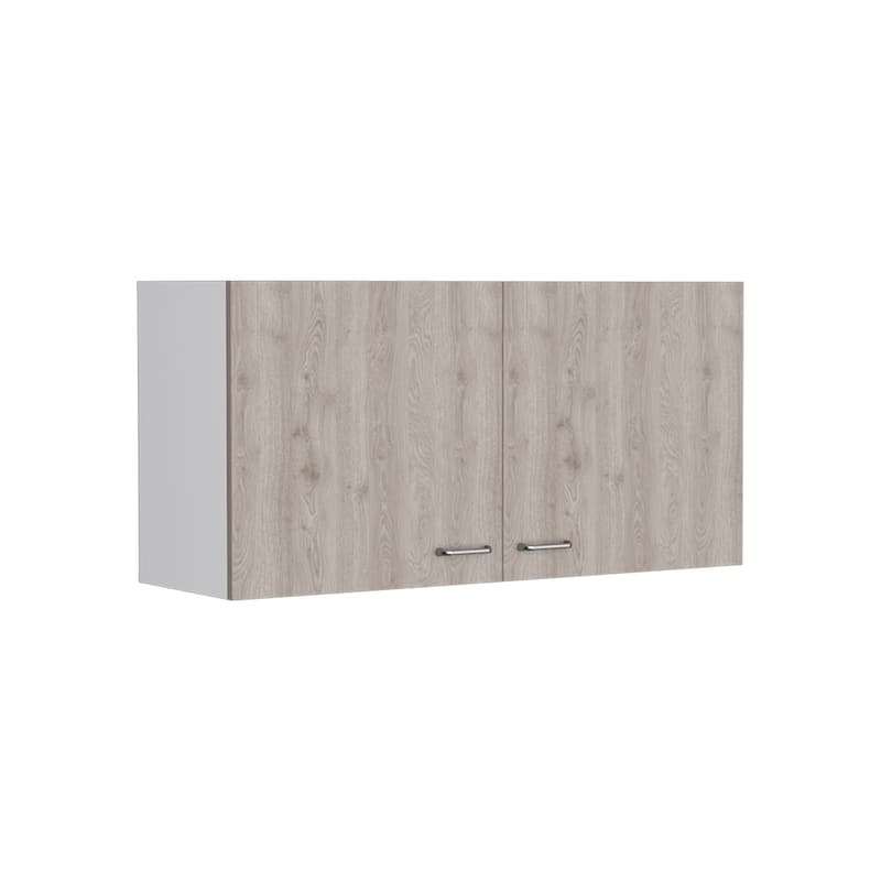 Wall Cabinet, Two Shelves, Double Door, Black Wengue Finish