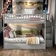 preview thumbnail 17 of 30, Contemporary Full over Full Bunk Bed with Trundle and Staircase Grey