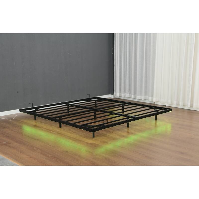 Floating Bed Frames with LED Lights, Metal Platform Bed , Solid and Stable, Noise Free
