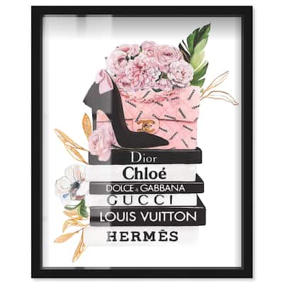 Floral Books Stack Shadowbox by Art Remedy
