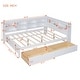 preview thumbnail 3 of 7, Wooden Full Size DayBed with 2 Drawers Kids Bed with Storage Shelf and USB Charging Ports, White