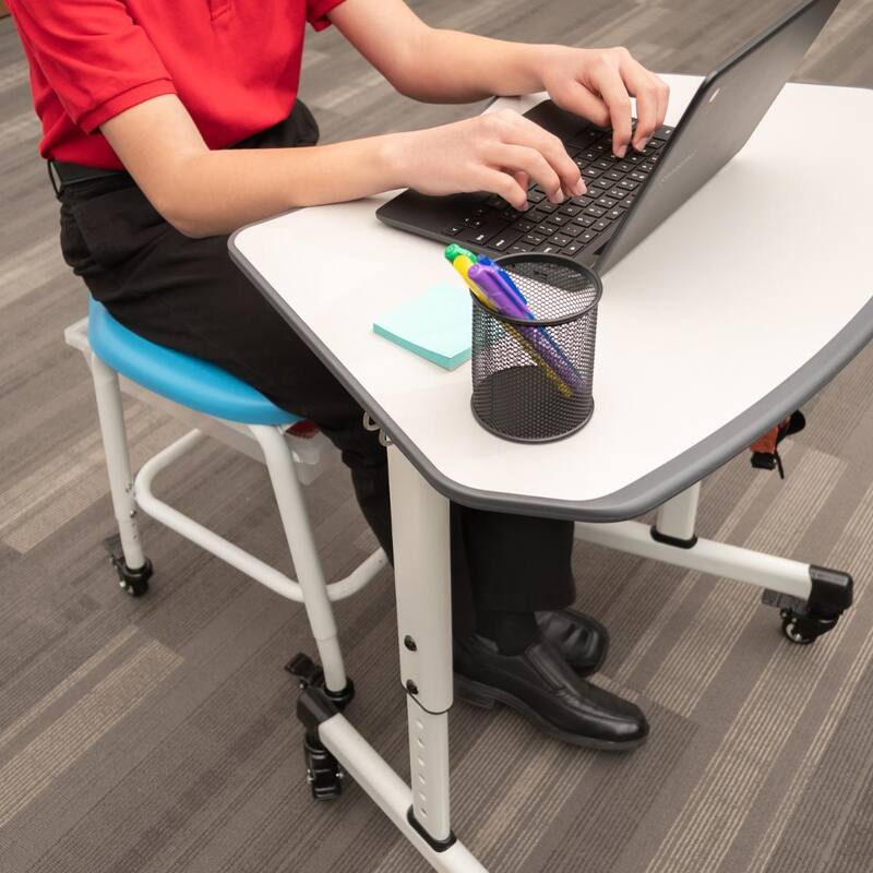 Luxor Adjustable-Height Stackable Classroom Stool with Wheels and Storage