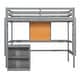 preview thumbnail 7 of 13, Twin size Loft Bed with Desk, Writing Board and Drawers Cabinet, Grey