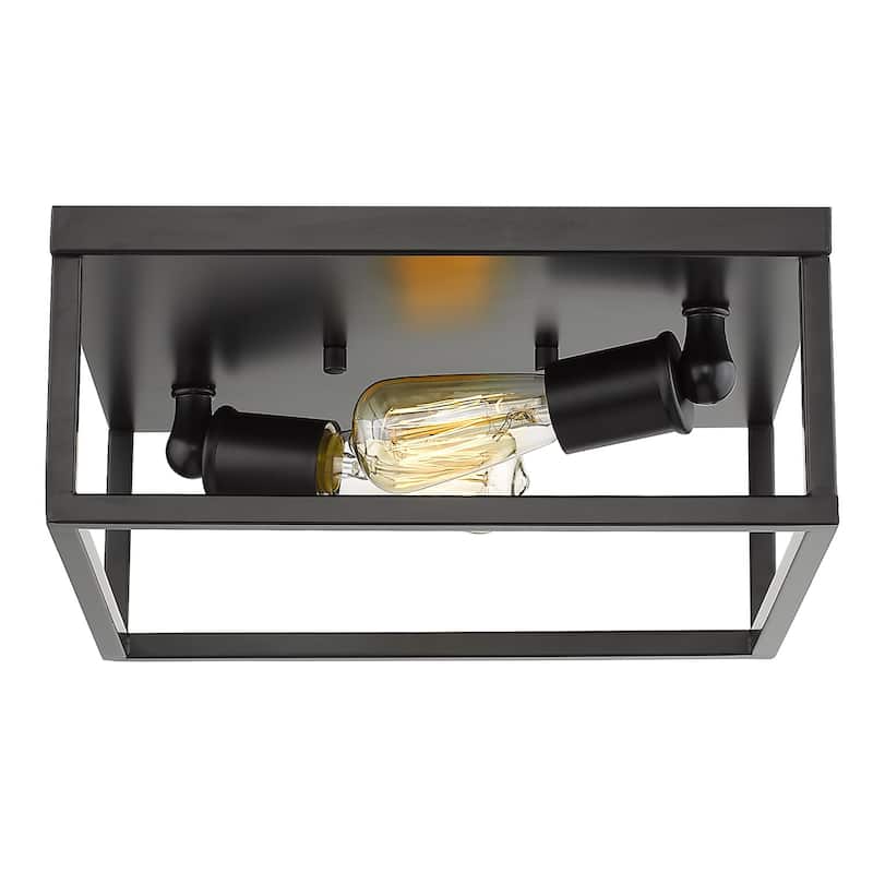 Golden Lighting Wesson 2-light Flush Mount in Matte Black