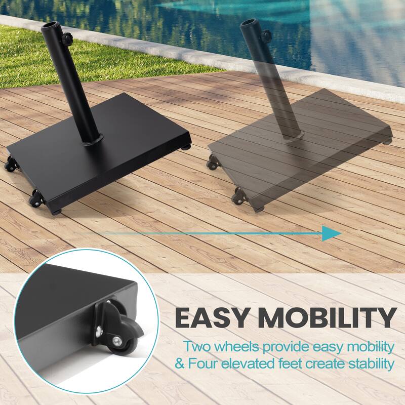 11PC Outdoor Patio Dining Set Aluminum Table with Rattan Chairs w/ Premium Market Umbrella Sets