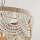 preview thumbnail 11 of 10, 19.7" Wide Beige Layered Wood Beaded Chandelier with 4-Light