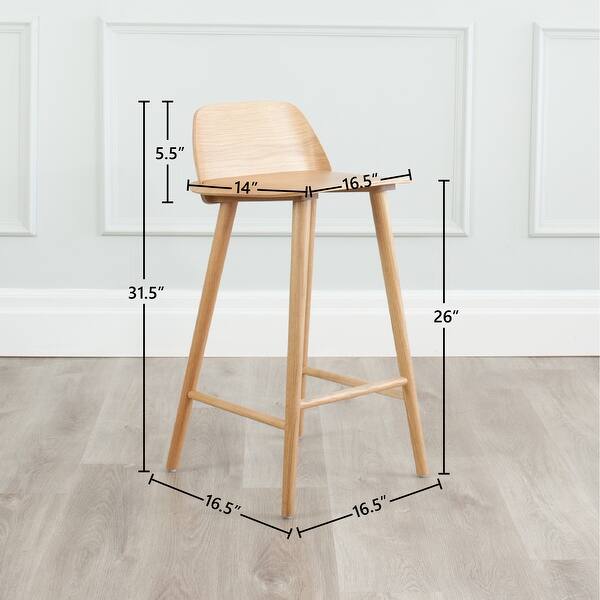 Noma Contract Grade Modern Wooden Counter Stool 26 Inch Overstock 32021805