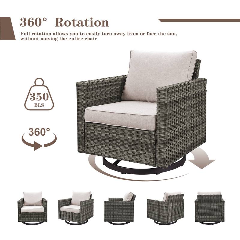 Pocassy Patio Swivel Chair with Soft Cushion