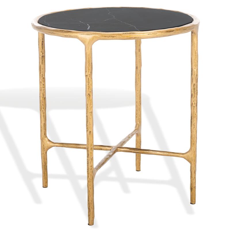 SAFAVIEH Couture Saliha Forged Metal Round End Table - 18" W x 18" L x 20" H - 18"W x 18"D x 20"H
