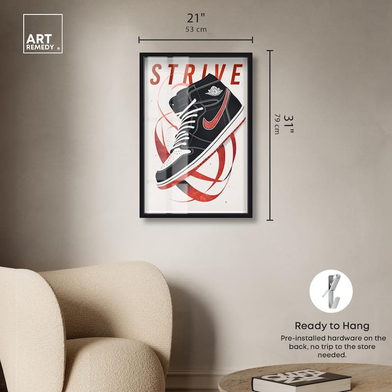Red Ribbon Sneaker Shadowbox by Art Remedy