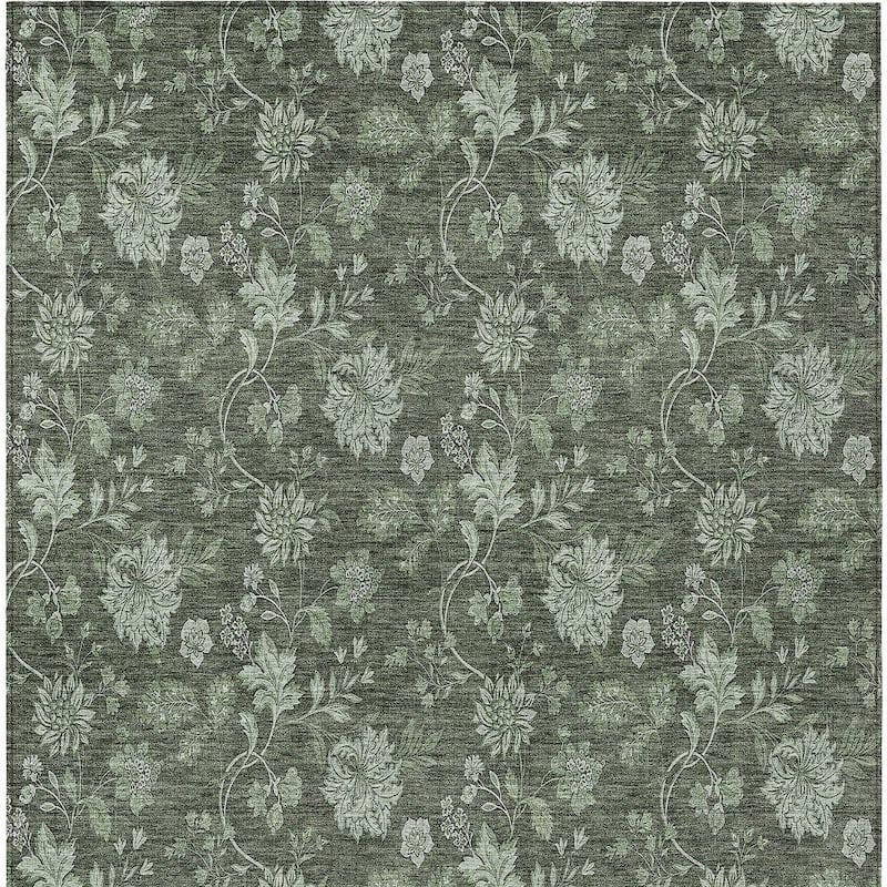 HomeRoots Floral Transitional Rectangle Outdoor Rug