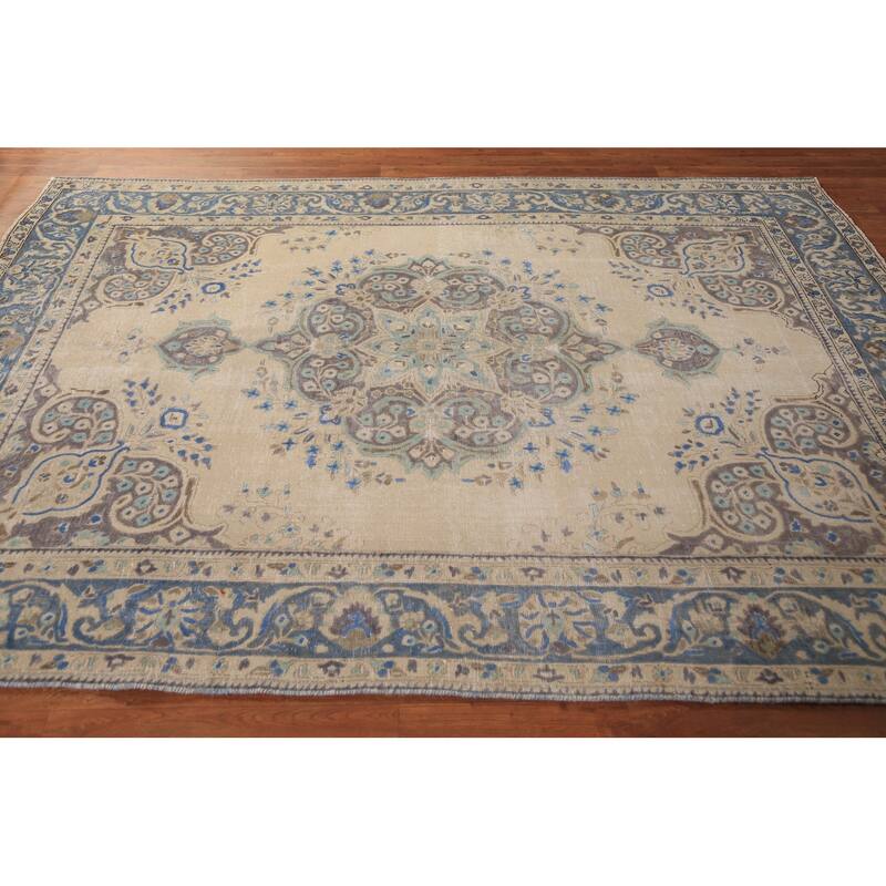 Medallion Tabriz Persian Area Rug Oriental Handmade Floral Wool Carpet - 6'4"x 8'10"
