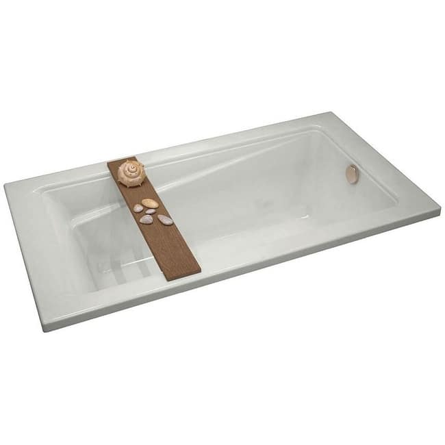 Maax Exhibit 72" Drop In Acrylic Soaking Tub with Reversible Drain and